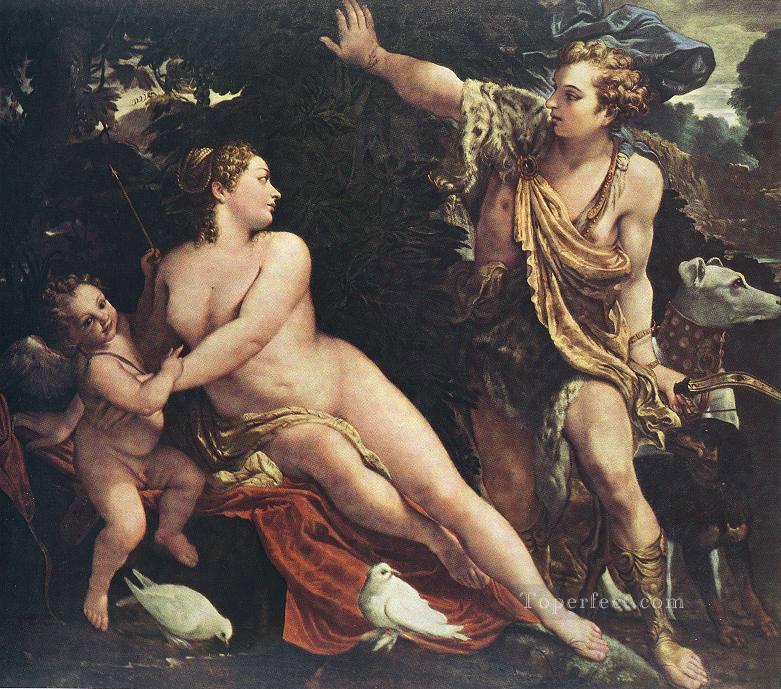 Venus y Adonis Annibale Carracci desnudos Pintura al óleo